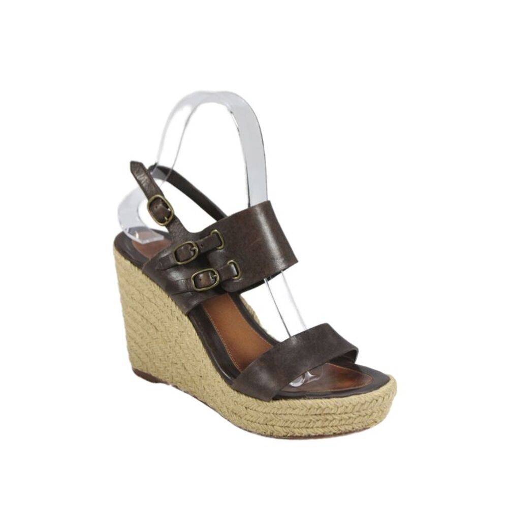 Tila March Paris Womens Wedge Heel Platform Espadrilles Sandals Brown Size 37